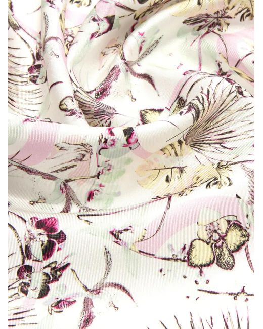 Genny White Abstract-Pattern Scarf