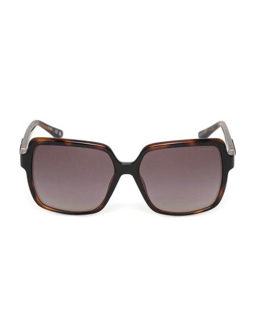 GUESS EYEWEAR Brown Tortoiseshell Square-Frame Sunglasses