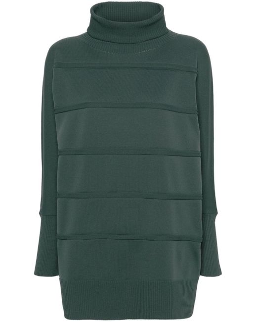 Maglione Icy a coste di Pleats Please Issey Miyake in Green