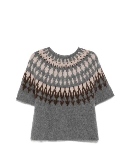 Phisique Du Role Gray Short-Sleeve Sweater