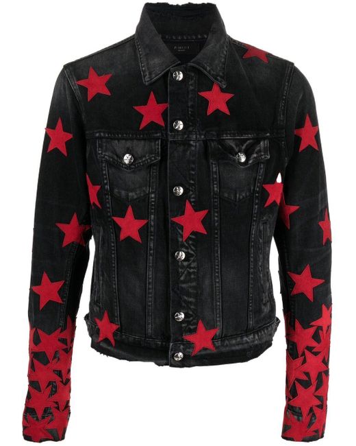 Chaqueta vaquera con parche de estrella Amiri de hombre de color Red