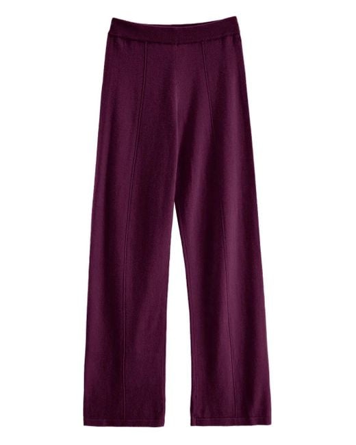 Chinti & Parker Purple Wool Blend Wide-Leg Trousers