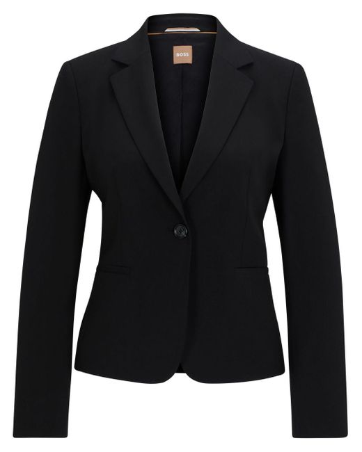 Boss Black Single-Breasted Notch-Lapels Blazer