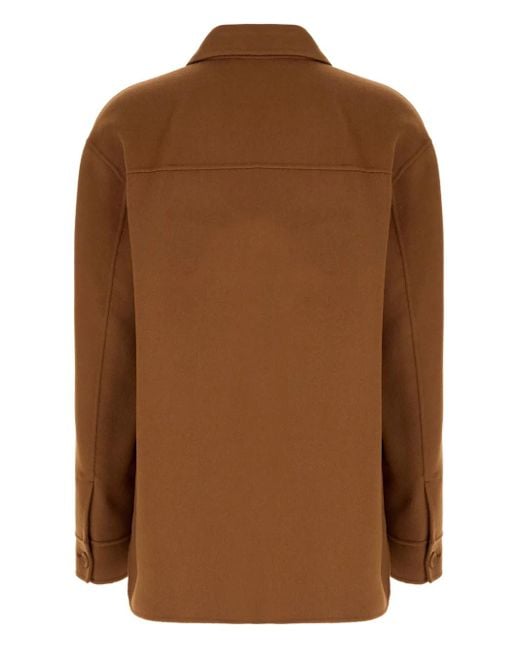 Max Mara Brown Button-Fastening Patch-Pocket Jacket