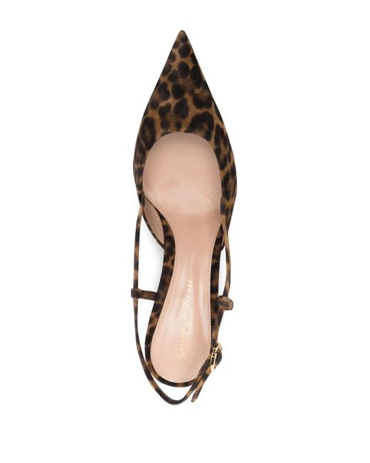 Gianvito Rossi Brown Pointed Toe Slingback Heels