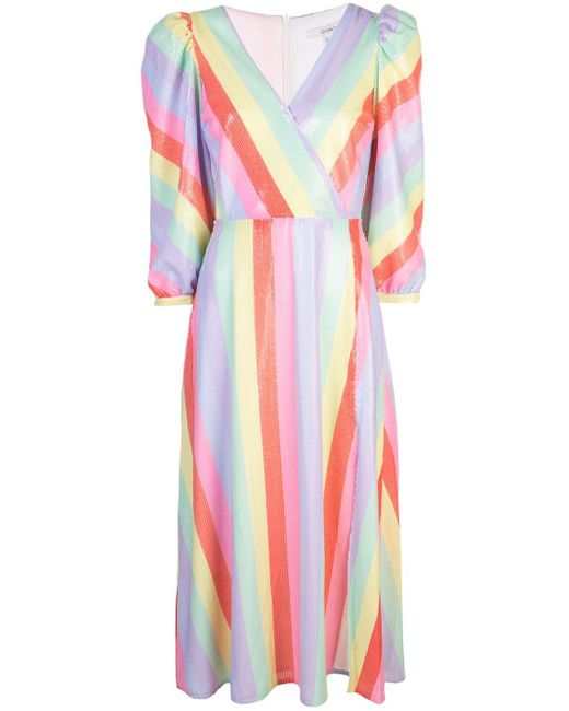 Olivia Rubin Multicolor Pastel Stripe Dress