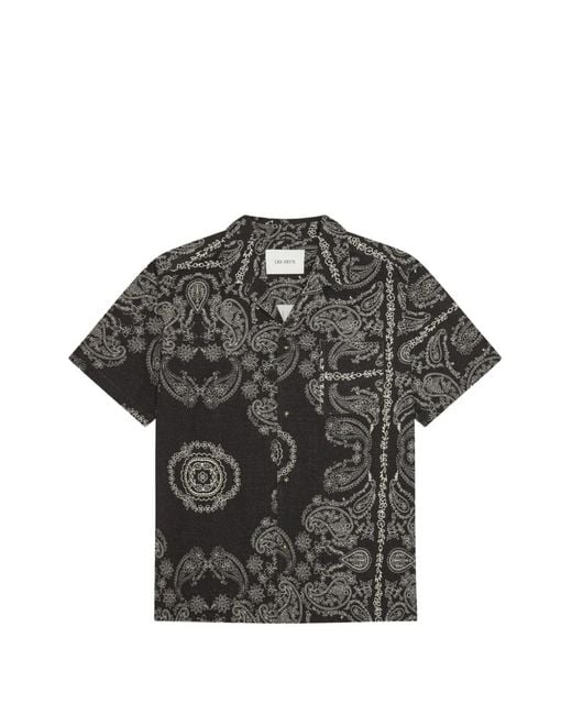 Les Deux Black Paisley-Print Short-Sleeve Shirt for men