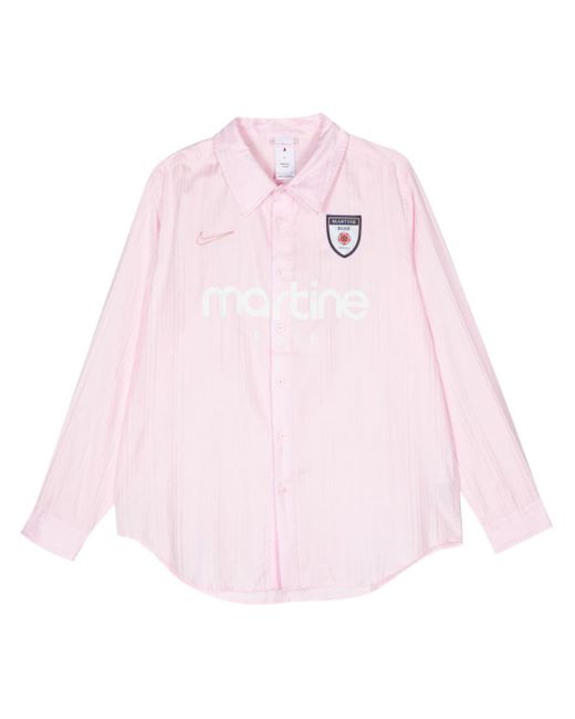 Martine Rose Pink X Nike Logo-appliqué Cotton Shirt