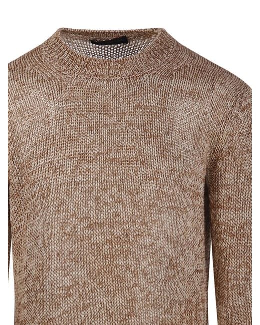 Fabrizio Del Carlo Brown Lettuce-Hem Sweater for men