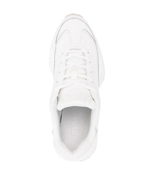 MICHAEL Michael Kors White Cow Leather Trainers With Modern Aesthetic