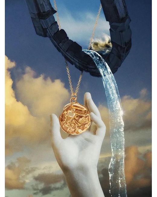 Alighieri White The Aquarius Medallion Necklace