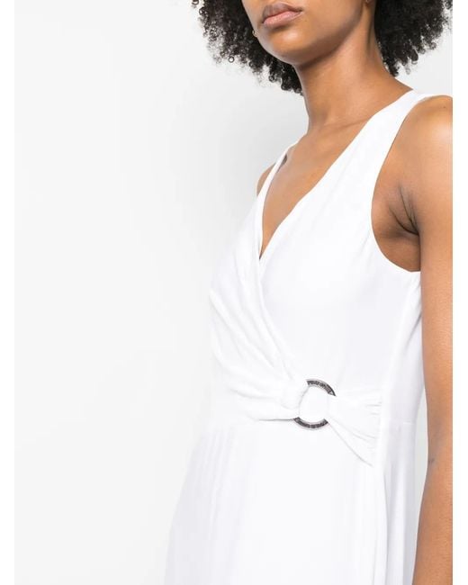 Ralph Lauren White Wrap-Detail Long Dress
