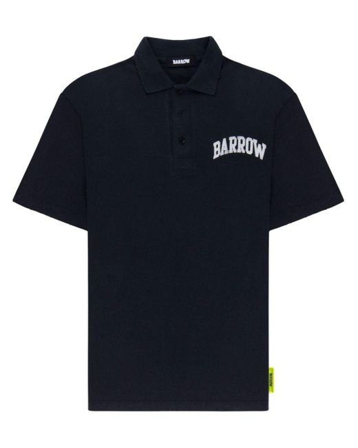 Barrow Blue Logo-print Cotton Polo Shirt
