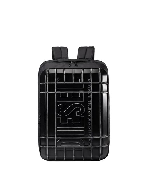 DIESEL Black Embossed-Logo Backpack