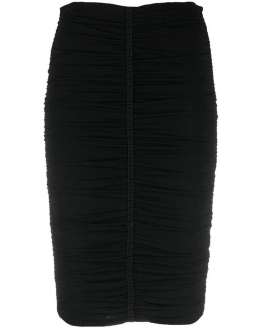 Givenchy Black 4g-embroidered Ruched Skirt