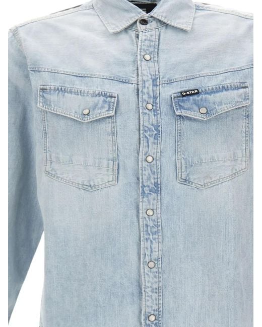 G-Star Blue Dakota Slim Denim Shirt for men