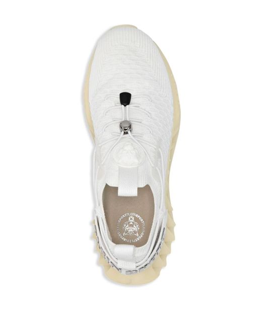 Philipp Plein White Runner Knitted Sneakers