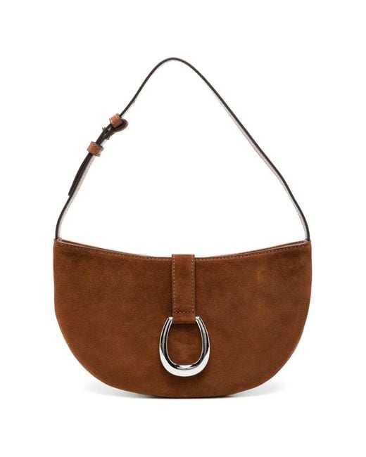 Staud Brown Harlow Horseshoe-Buckle Shoulder Bag