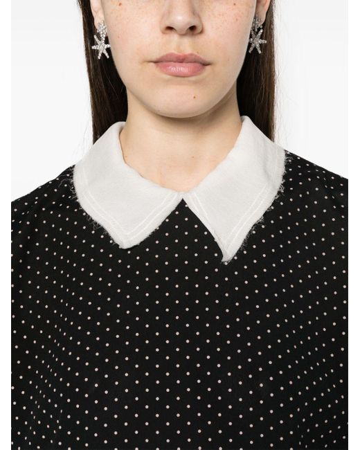 N°21 Black Polka Dot-print Mini Dress