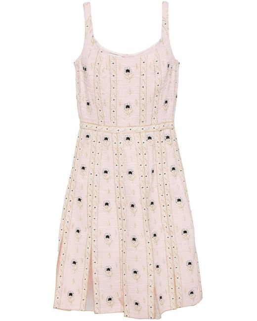 Giambattista Valli Zijden Mini-jurk Met Borduurwerk in het Pink