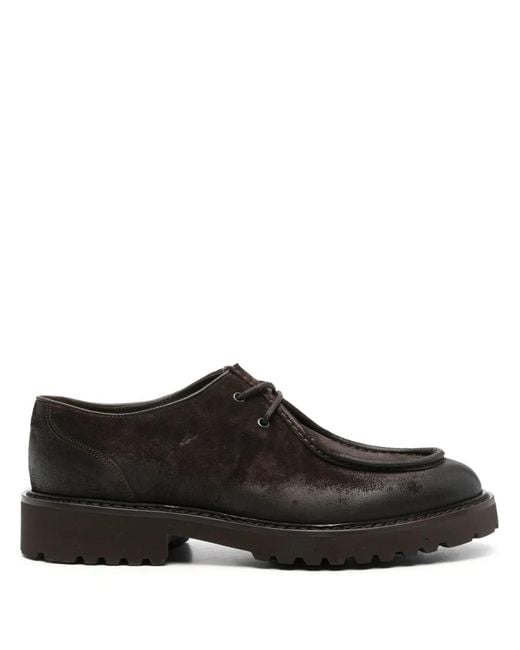 Doucal's Brown Distressed Derby Shoes for men