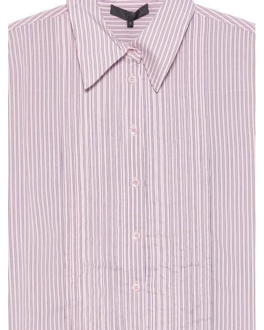 Tibi Pink Striped Button-Down Shirt
