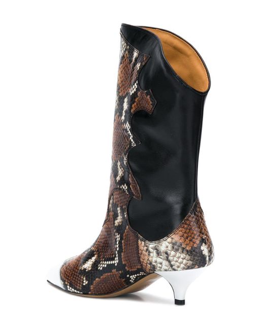 ganni snakeskin boots