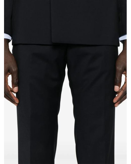 Tagliatore Black Double-Breasted Suit With Satin Peak Lapel for men