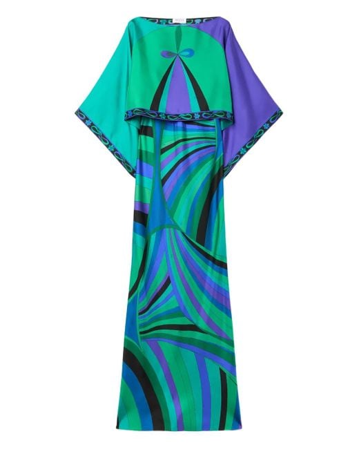 Robe-Caftan À Imprimé Graphique Emilio Pucci en coloris Green