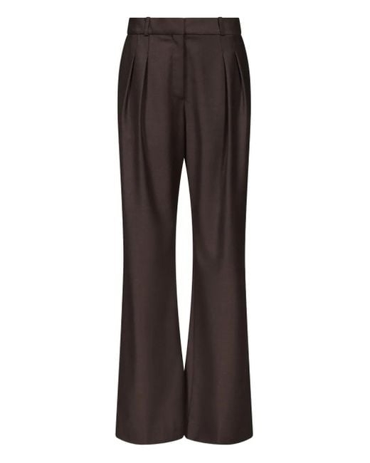 Loulou de Saison Brown Pleated Straight-Leg Trousers