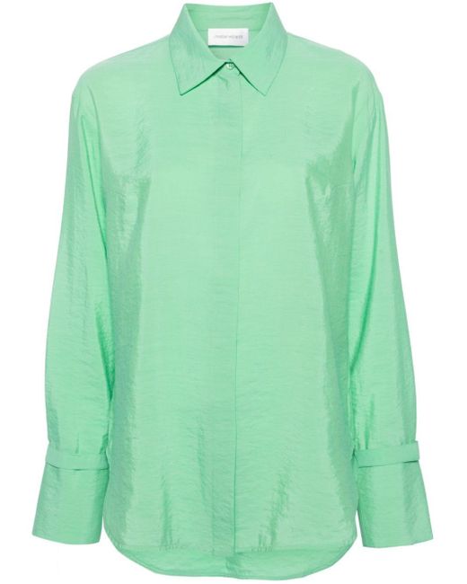 Christian Wijnants Green Tangio Crinkled-effect Shirt