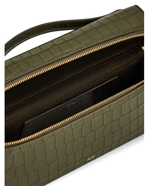 JW PEI Green Thea Crocodile-Effect Tote Bag
