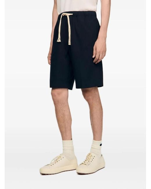 Pantalones cortos de algodón con cordones Sandro de hombre de color Black