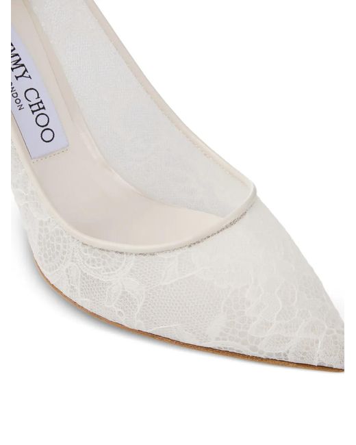 Jimmy Choo White Romy 85 Pointed Pumps