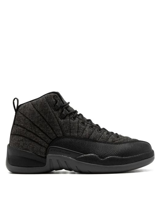 Nike Black Air 12 Retro Wool "Dark/Metallic" Sneakers for men