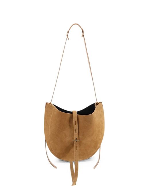 MINOBOSSI White Small Lizzie Suede Shoulder Bag