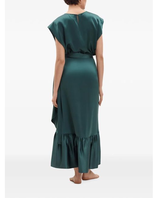 Eres Green Blouse En Soie À Mancherons