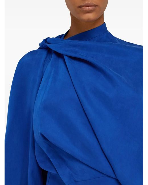 Ferragamo Blue Asymmetrical Dress
