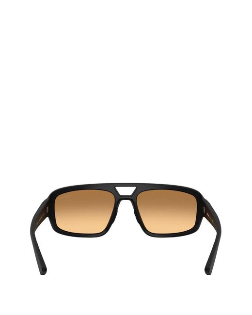 Prada Linea Rossa Black Pilot-Frame Sunglasses for men