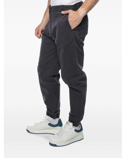 ARMANI EXCHANGE Gray Elasticated-Cuff Trousers for men