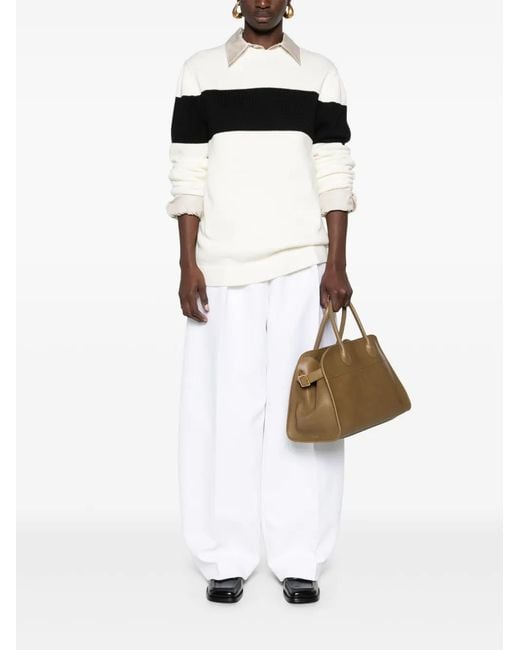 Totême  Black Sweater With Striped Pattern