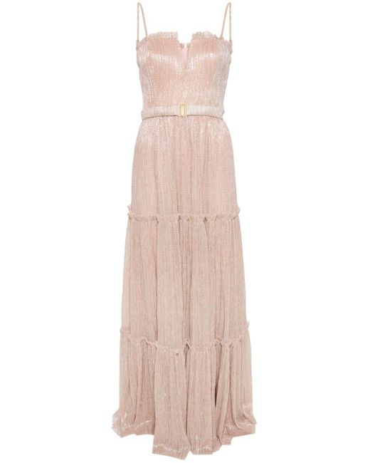 Nissa Pink Strapless Tiered Maxi Dress