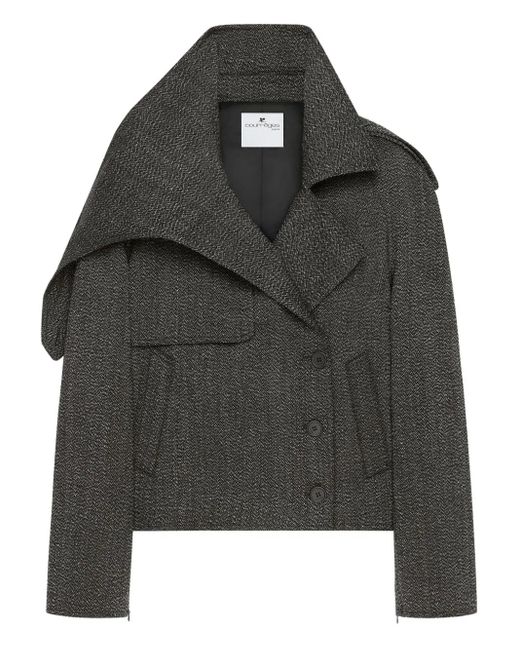 Chaqueta corta con cuello oversize Courreges de color Black