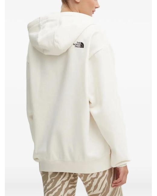 The North Face White Logo Hooded Sweatshirt