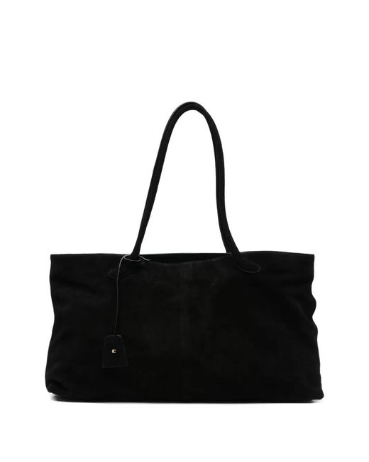 Low Classic Black Haricot Suede Shoulder Bag