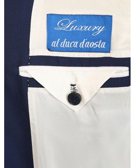 Al Duca D'aosta Blue Positano Double-Breasted Wool Suit for men