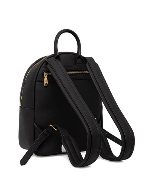 Love Moschino Black Logo-Plaque Backpack
