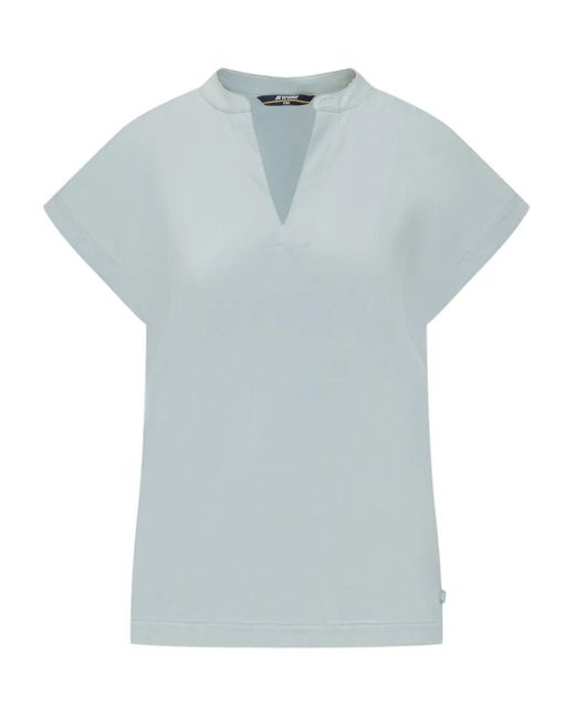 K-Way Blue V-Neck T-Shirt