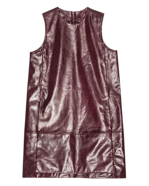 Remain Purple Leather Mini Dress