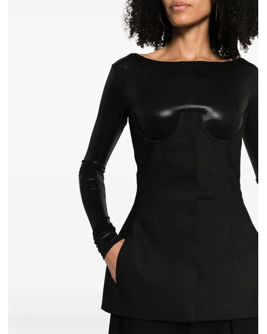 ALESSANDRO VIGILANTE Black Strapless Corset Top